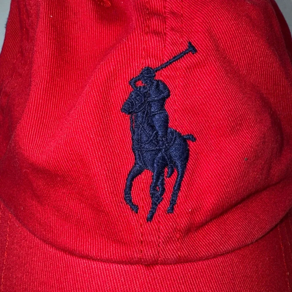 Polo Ralph Lauren Baseball Cap Boys 4-7 Red Big Pony Number 3 Patch Adjustable